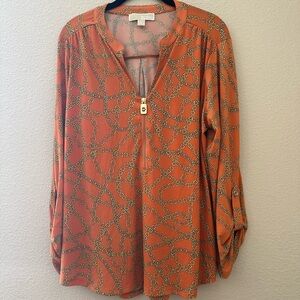 MK V-Neck Chain Tunic Top Size XL